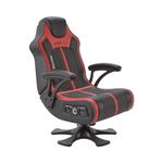 X-Rocker Evora Gaming Chair, 2.1 Multi-Stereo Sound Console Gaming Seat with Bluetooth Wireless Speakers, Subwoofer and Vibration Faux Leather Folding Pedestal for Mobile, Switch, PS5, XBOX - BLACK