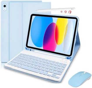 iPad Case Keyboard 10.2 10.5 in with Mouse, for iPad 2021 9th/2020 8th/2019 7th Gen 10.2 in, iPad Pro, Air 3rd Gen 10.5 in, with Detachable Wireless Bluetooth Keyboard and Build-in Pencil Holder case