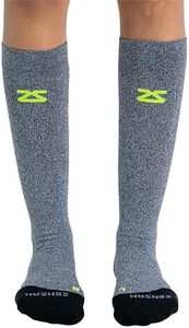 Zensah Tech+ Compression Socks - Knee High Running Socks for Sports, Travel, Made in Italy (Heather Grey, Large)
