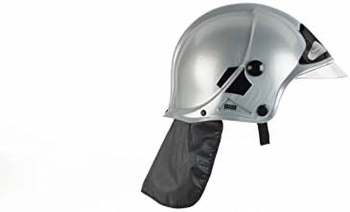 Theo Klein 8902 Casque de pompier, argent I Réplique fidèle à l'original en design MSA I Visière rabattable I Ajustable I Dimensions : 31 cm x 17,5 cm x 21 cm