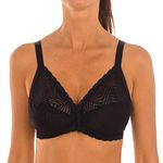 Playtex Bra Woman Ideal Posture Non-Wire Bra x1, Black, 44DD