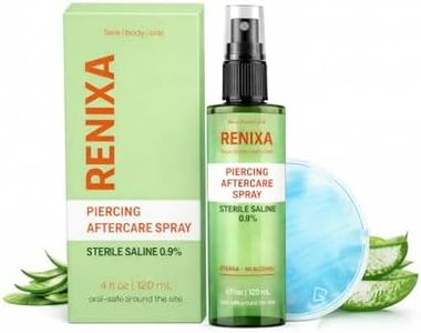 Piercing Aftercare Spray - Sterile Saline Solution for Piercings with Panthenol & Tea Tree Oil for Bumps - Lip, Body, Nose Rings, & Ear Piercing Cleaner - Saline Spray for Piercings - 4 Fl Oz