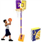 Basketball Hoop for Kids,Basketball Net for Kids,Indoor Basketball Hoop 3.1ft-5.3ft Height Adjustable Basketball Set,Basketball Hoop and Stand for Kids with Ball and Air Pump