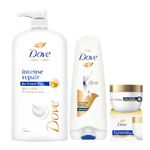 Dove Intense Repair Shampoo 1L, Conditioner 175ml & Hair Mask 300ml (Combo Pack) for Men & Women