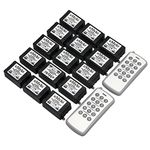 eMylo DC 12V 15X 1 Channel Relays Learning Smart Wireless Remote Control Switch White & Grey Transmitter