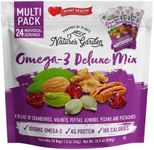 Nature's Garden Omega 3 Deluxe Mix - Trail Mix, Deluxe Mix Nuts, Heart Healthy, Gluten Free, Cholesterol Free, Sodium Free, No Artificial Ingredients - 1.2 oz Bags (24 Individual Servings)