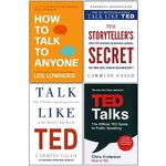 How to Talk to Anyone, The Storyteller's Secret, Talk Like TED, TED Talks 4 Books Collection Set