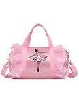 besbomig Girls Ballet Dance Bag Pink Shoulder Bag Crossbody Sports Bag Princess Shoes Dancewear Storage Handbag Tote for Ballerina Dancer Kids