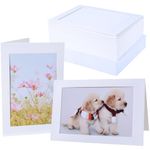 Litpoetic Photo Frame Cards 4x6 with Envelopes,Blank Photo Card Holder and Envelopes,Paper Picture Frame Notecards for Wedding, Classroom,Graduation (White, 50 Pack)