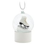 Abbott Collection Home Small Ladies Skate Snow Globe Ornament-2.3" H, White, 27-WOW-6789-ORN