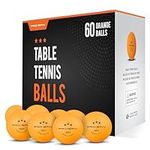 PRO SPIN Ping Pong Balls - Orange 3-Star 40+ Table Tennis Balls | High-Performance ABS Training Balls | Ultimate Durability for Indoor & Outdoor Table Tennis (Pack of 60)