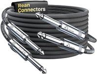 Guitar Cable 6.6ft 2 Pack, Professional Rean Connectors from Neutrik, Kevlar-Reinforced Nylon Braided Instrument Cable, 1/4 Inch Electric Guitar Cable, Bass Guitar AMP Cord, 20 AWG, OFC