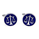 MRCUFF Law Scales of Justice Attorney Lawyer Pair Cufflinks in Presentation Gift Box & Polishing Cloth, Metal