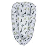 Haus & Kinder Baby Sleeping Bag|Cotton Bedding Set For Infants & New Born Baby|Carry Nest & Portable Bassinet For 0-24 Months|Sleeping Pod Bed (Be-Leaf In Yourself) - 150 Tc,Multicolor,Pillow Cover