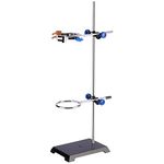 Labasics Lab Stand and Clamp Set，Laboratory Stand Support with Rod (Length 56.9 cm), 4-prong Burette Clamp, Retort Ring and 2 Boss Heads，Used in Chemistry or Physics Lab