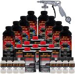 Custom Coat GM White 2 Gallon (8 Quart) Urethane Spray-On Truck Bed Liner Kit with Spray Gun and Regulator - Easy Mixing, Shake, Shoot - Textured Protective Coating, Prevent Rust - Car, Auto