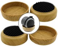 Lifeswonderful - 4x Rubber Base Wood Effect Castor Cups - Non Slip - Protect Your Floors & Prevent Furniture from Moving or Rolling