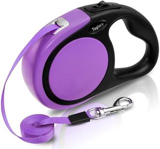 Taglory Retractable Dog Leash, 16ft No Tangle Dog Leash Retractable for Puppy Small Medium Dogs Up to 44 lbs, One-Handed Brake, Pause, Lock,Purple