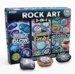 ArtSkills Rock Painting Kit with Geode, Mandala & Glow in The Dark Rock Painting, Arts and Crafts for Kids