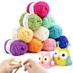 Crochet Yarn Acrylic Yarn Knitting Wool 10Pcs x 25g Crochet Wool 70M Crochet Kits for Beginners Adults Wool for Crochet Knitting and Crafts Multi-Color