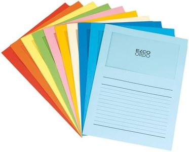 ELCO Ordo Classico Chemise de classement avec fenêtre 120 g/m² Chemise 220 mm x 310 mm, fenêtre 180 mm x 100 mm Boîte de 100 (10 x 10 couleurs assorties) (Import Royaume Uni)