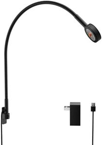 acegoo Minimalist Bedside LED Reading Light, Wall/Wooden Headboard Mounted Flexible Gooseneck Book Light, Rotatable Lamp Head & Convenient Light Head Switch, CRI 90+ 4000K, Powered by USB