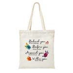 ZHANTUONE Canvas Tote Bag，Best Friend BFF Gifts，Friends Gifts for Birthday，The Best Friendship Gift to Friends，Friends Gifts for Women Birthday，Christmas Gift, White, Small