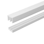 1 Pack White Plastic Sliding Door Track Set for 1/4" Thick Panels - Sliding Glass, Cabinet, and Window Track, Easy Installation, USA Made, (3 Ft. Long) by Outwater