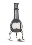 La Hacienda - Leon Large Mesh Steel Chiminea - Patio Heater - Log Burner - 360 View - Easy to Assemble - Bronze Effect - 110cm Tall x 37cm Dia.