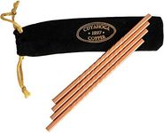 Set of 4 - Twisted Pure Copper Drinking Straws in Black Velvet Bag with Cleaning Brush. Part of The 1897 Collection from Cuyahoga Copper