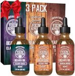 Viking Revolution Beard Oil For Men 3 Pack - All Natural Variety - Sandalwood, Pine & Cedar, Clary Sage Conditioning And Moisturizing Beard Oil Set - Beard Growth Oil - Beard Oil For Men Growth