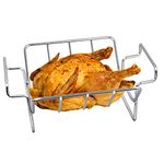 BBQ Rib Racks for Outdoor Grilling and Smoking, Stainless Steel Grilling Racks for Smoker, Grill Racks Replacement, Turkey Roaster Rack Replacement for Large Big Green Egg and Kamado Joe