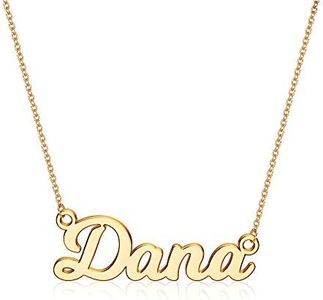 Ursteel Dana Necklace, Custom Name Necklace Personalized 14K Gold Plated Dana Necklace with Name Custom Necklaces for Women