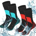 Jeyiour 2 Pairs Waterproof Socks Unisex Waterproof Breathable Socks Outdoor Skiing Hiking Wading Fishing Socks for Men Women (Classic Style,Medium)