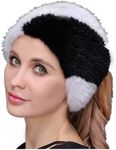 Knitted Real Mink Fur Heaband Headwear Winter Warm Black Brown Red Orange Pink Color Women Elastic