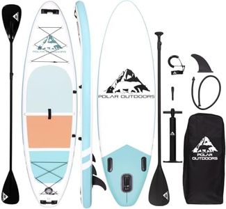 Polar Outdoors by Roc Inflatable Stand Up Paddle Board with Premium SUP Paddle Board Accessories, Wide Stable Design, Non-Slip Comfort Deck for Youth & Adults (Mist)