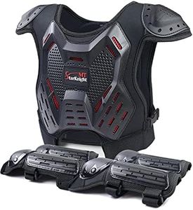 Kids Dirt Bike Gear - StarknightMT Youth Motorcycle Riding Protective Gear ATV Chest Protector Motocross Armor Suit for Boys Girls Mountain Biking Cycling, Black