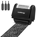 Identity Protection Roller Stamp LioNergy Roller Identity Theft Prevention Security Stamp with 3 Refills - Black