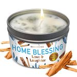 MAGNIFICENT 101 Home Blessing Aromatherapy Candle for Love and Laughter - Sage, Bergamot, Sandalwood Scented Natural Soybean Wax Tin Candle for Purification and Chakra Healing