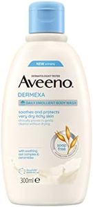 Aveeno Dermexa Emollentien Crème de douche quotidienne (300 ml), gel douche sans savon pour peaux très sèches et sensibles, soin naturel avec avoine apaisante et céramides, végétalien*