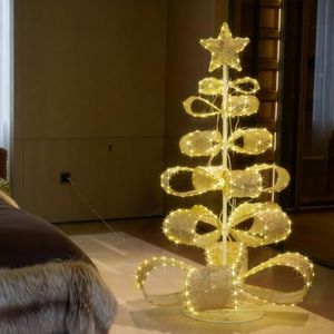 Birchlitland Lighted Ribbon Christmas Tree Glitter Decoration Timer plug in | Birchlitland Lighted Ribbon Christmas Tree Glitter Decoration Timer plug in
