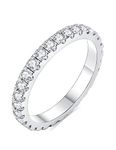 IMOLOVE Moissanite Wedding Band Wedding Rings for Women Forever Band Rind 925 Sterling Silver Rings with 18K White Gold Plated Eternity Stackable Engagement Ring-70-2.0