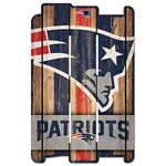 WinCraft NFL New England Patriots Wood Fence Sign, Black