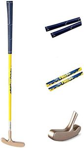 Acstar Two Way Junior Golf Putter Graphite Kids Putter Both Left and Right Handed Easily Use for Kids Age 6-8(Gold Head+Yellow Shaft+Blue Grip,27 inch,Age 6-8)