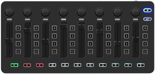 M-VAVE Wireless Midi Controller Mixer, Bluetooth Semi Weighted Professional dynamic keybed 8 Knobs and Music Production,Software Included (Black Mixer)