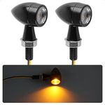 evermotor Motorbike Indicators LED, E-mark Turn Signals Lights,12V Mini Bullet Indicators IP67 Waterproof, 2pcs