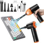 Compressed Air Duster & Mini Vacuum Cleaner 4in1, MECO 3 Gear 110000RPM Electric Air Blower, 13000PA Keyboard Cleaner, Handheld Vacuum Cordless Air Duster for PC/Computer/Keyboard/Sofa/Car (Orange)