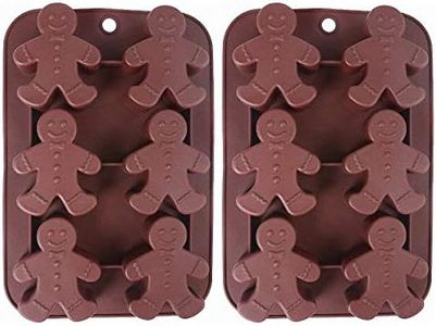 2-Pack Christmas Gingerbread Man Molds - MoldFun Silicone Mold for Baking Gingerbread Cake Muffin Cookie, Making Chocolates Ice Cubes Jello Shots Soaps Lotion Bar Bath Bomb (Random Color)