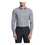 Tommy Hilfiger Men's Dress Shirt Regular Fit Stretch Twill, French Blue, 16.5" Neck 32"-33" Sleeve
