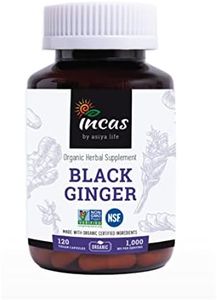 Incas by Asiya Life Organic Black Ginger 120 Vegan Capsules from Thailand Non GMO Verified,1